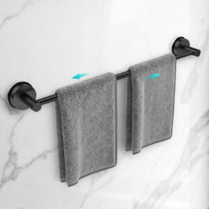 Adjustable Suction Cup Towel Bar for Bathroom Wall,14.6Inch~24 Inch Towel Racks for Bathroom,Stainless Steel Bath Towel Holder for Shower